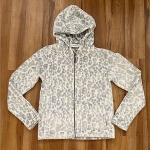 UGG Women's White and Gray Leopard Hoodie